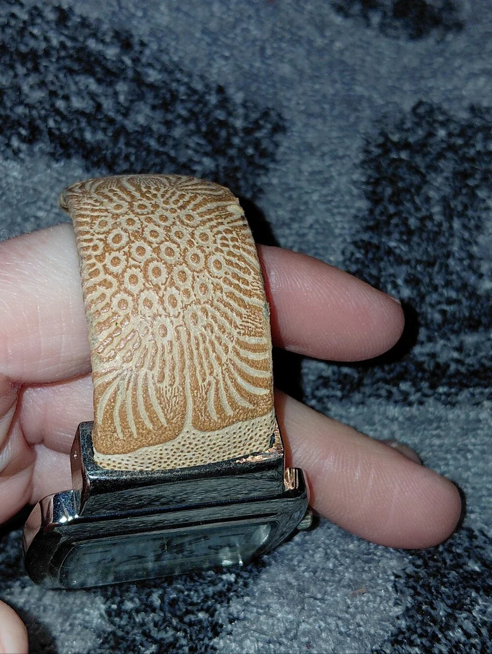 ECHO Vintage Rectangular Quartz Watch Floral Cuff Band Y2K Boho Retro CC